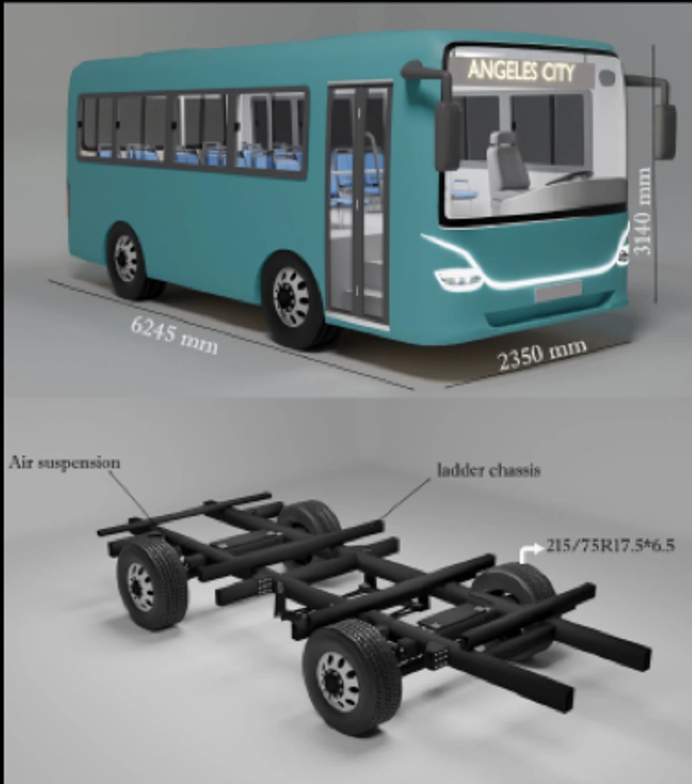 EV mobility bus and chassis concept model.