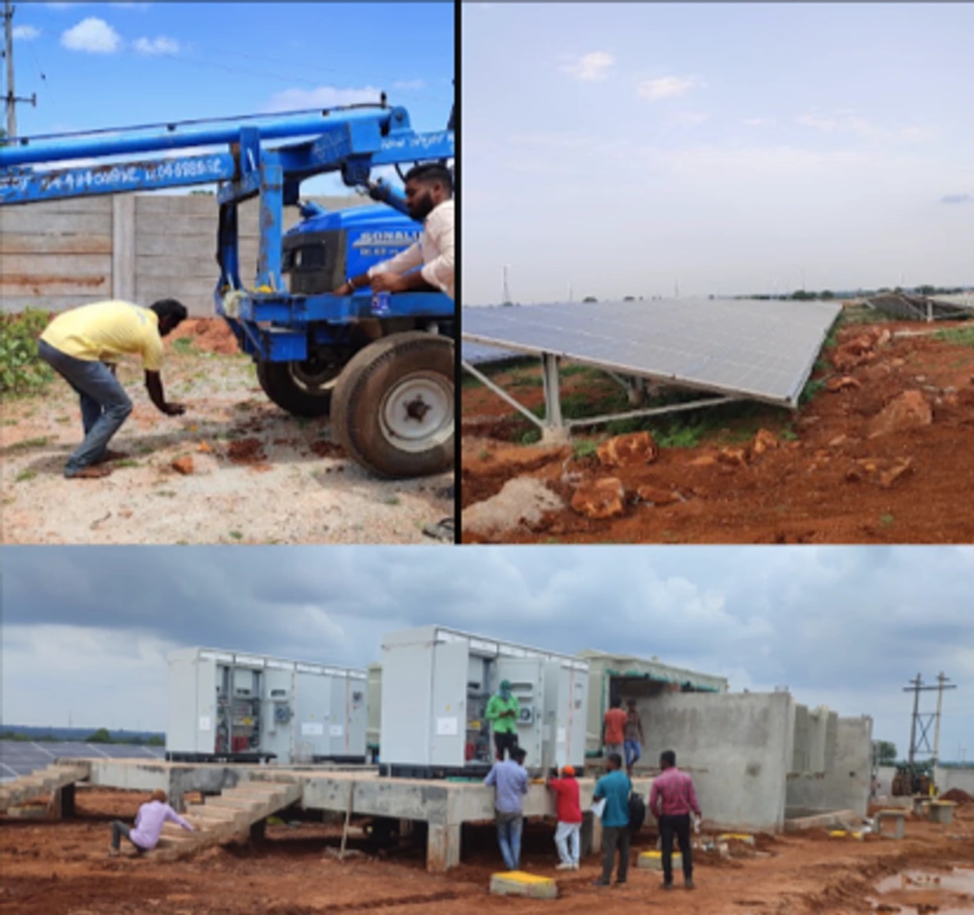 Partner-led renewable and infrastructure site execution collage.