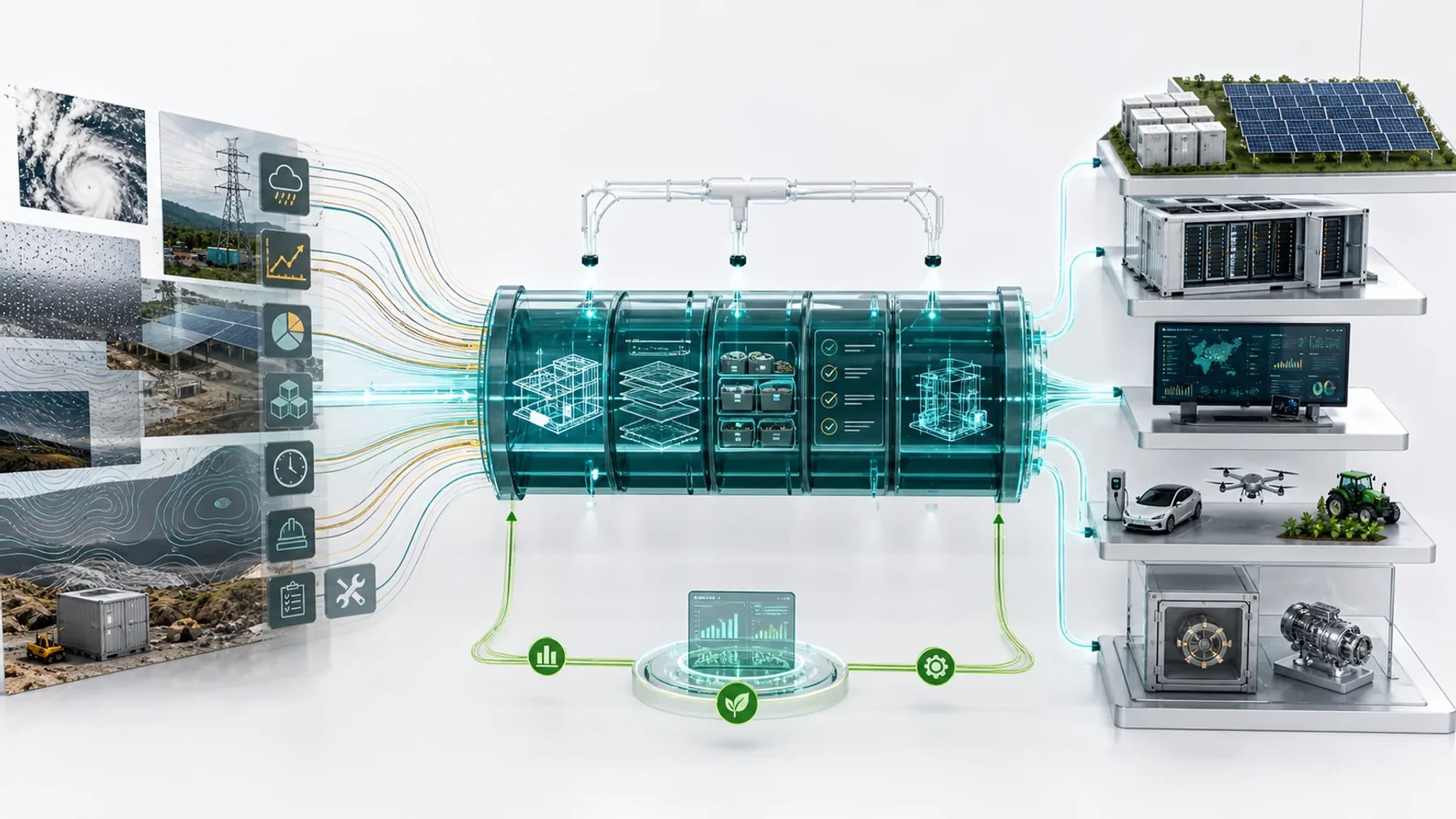 Visual transformation from real-world constraints through engineering, procurement, commissioning and O&M improvement.