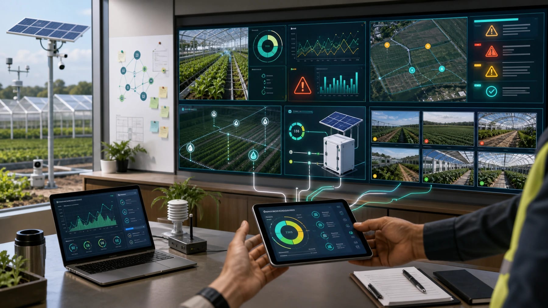 Visual evidence: Smart farm workflows, alerts and process dashboards